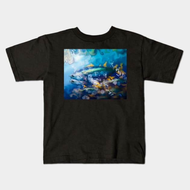 YELLOWFIN TUNE Kids T-Shirt by MikaelJenei